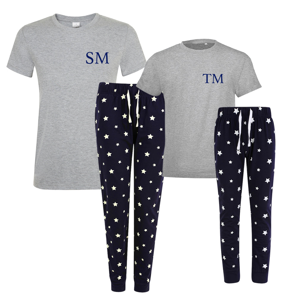 Personalised Classic Initial Matching Star Pyjamas