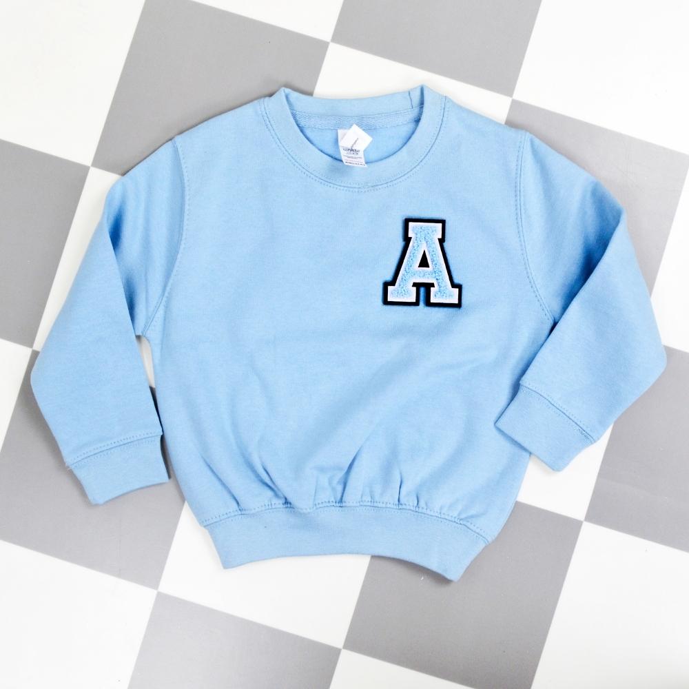 Patch 22 Kids Baby Blue Initial Sweatshirt