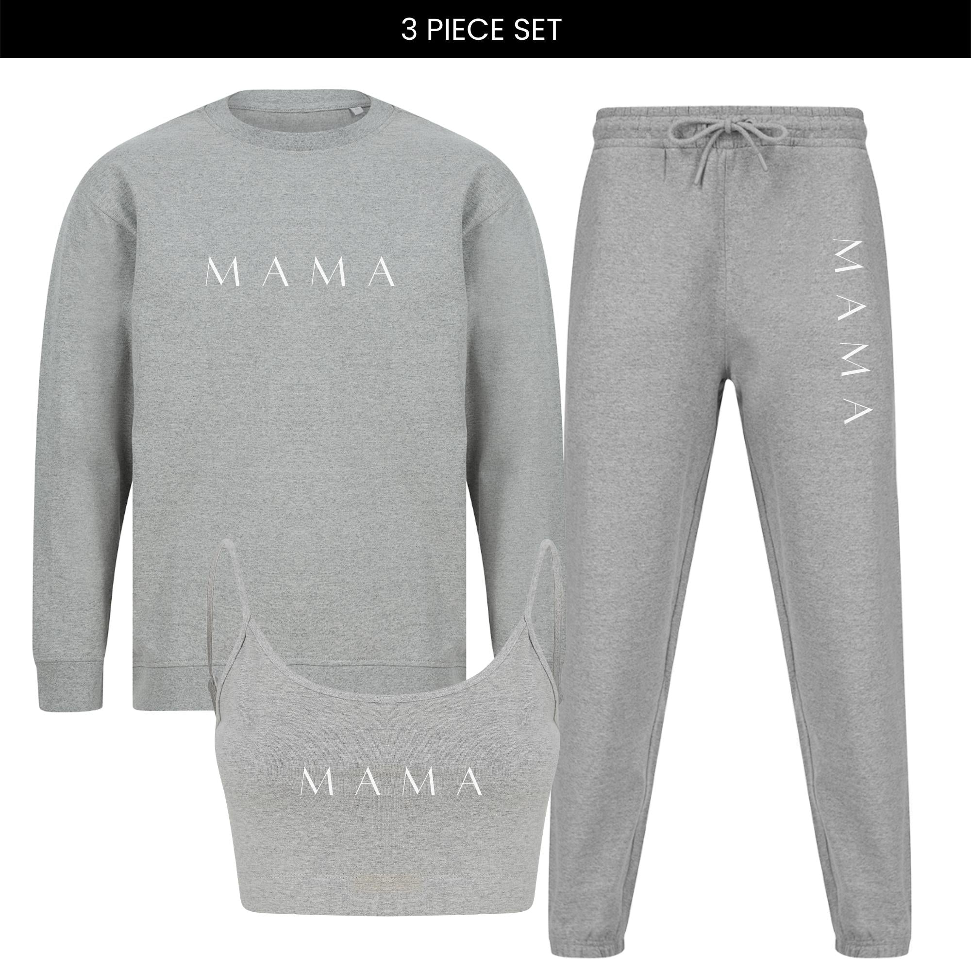 Lounge Mama Sweatshirt, Cropped Cami & Jogger 3 Piece Set