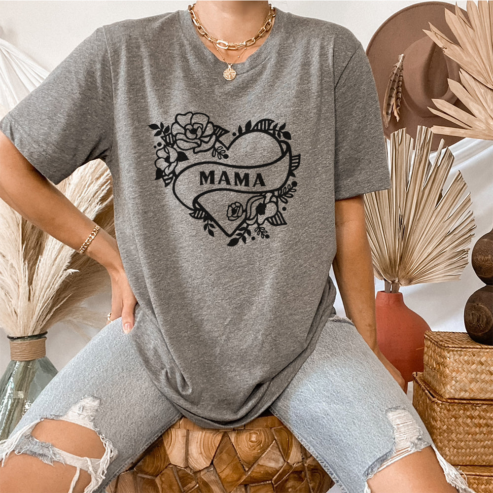 Mama Tattoo Heart T-Shirt