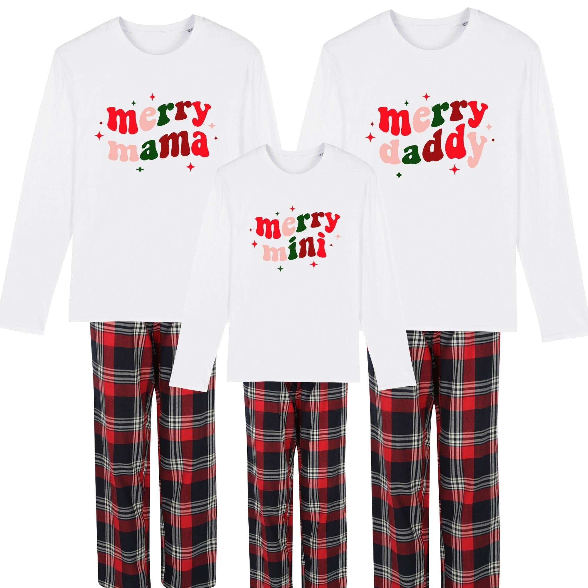 Merry Family Christmas Yuletide Pyjama Long-Sleeve Tee & Pant Set