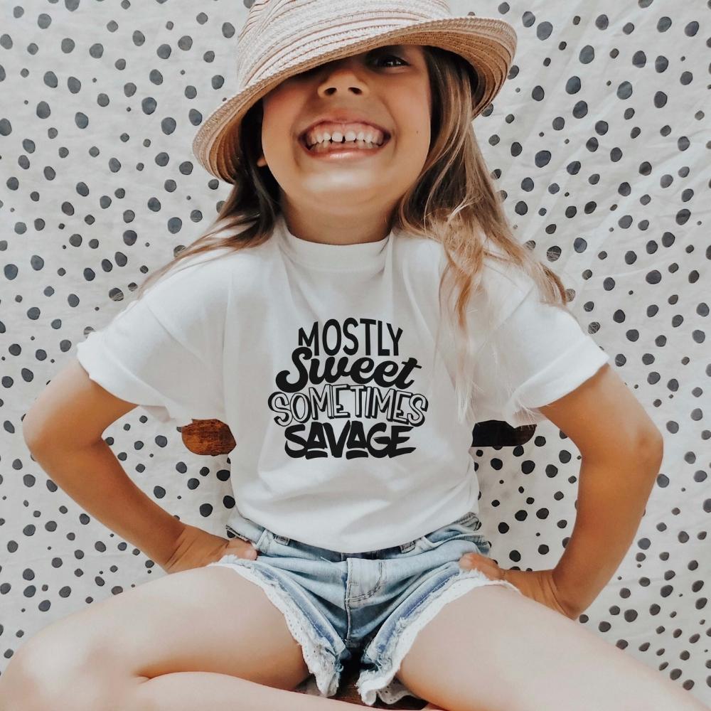 Mostly Sweet Sometimes Savage Kids T-Shirt