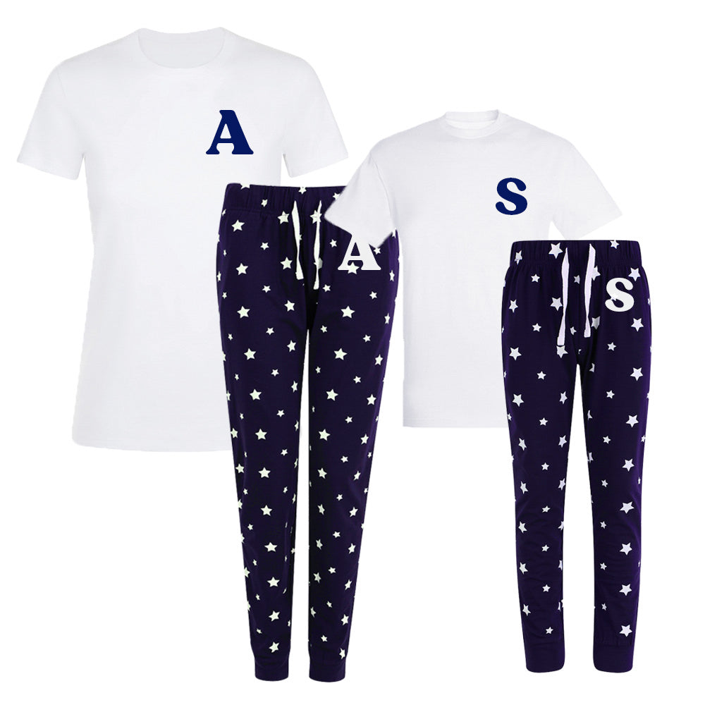 Personalised Initial Matching Star Pyjamas