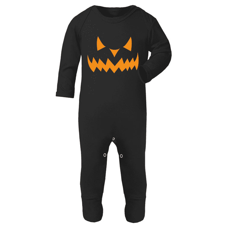 Halloween Pumpkin Romper - Black (MRK X)