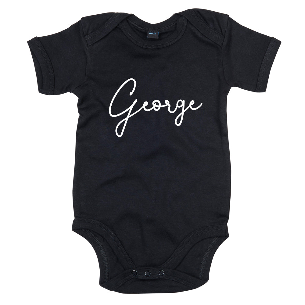 Classic Personalised Script Name Baby Vest (MRK X)