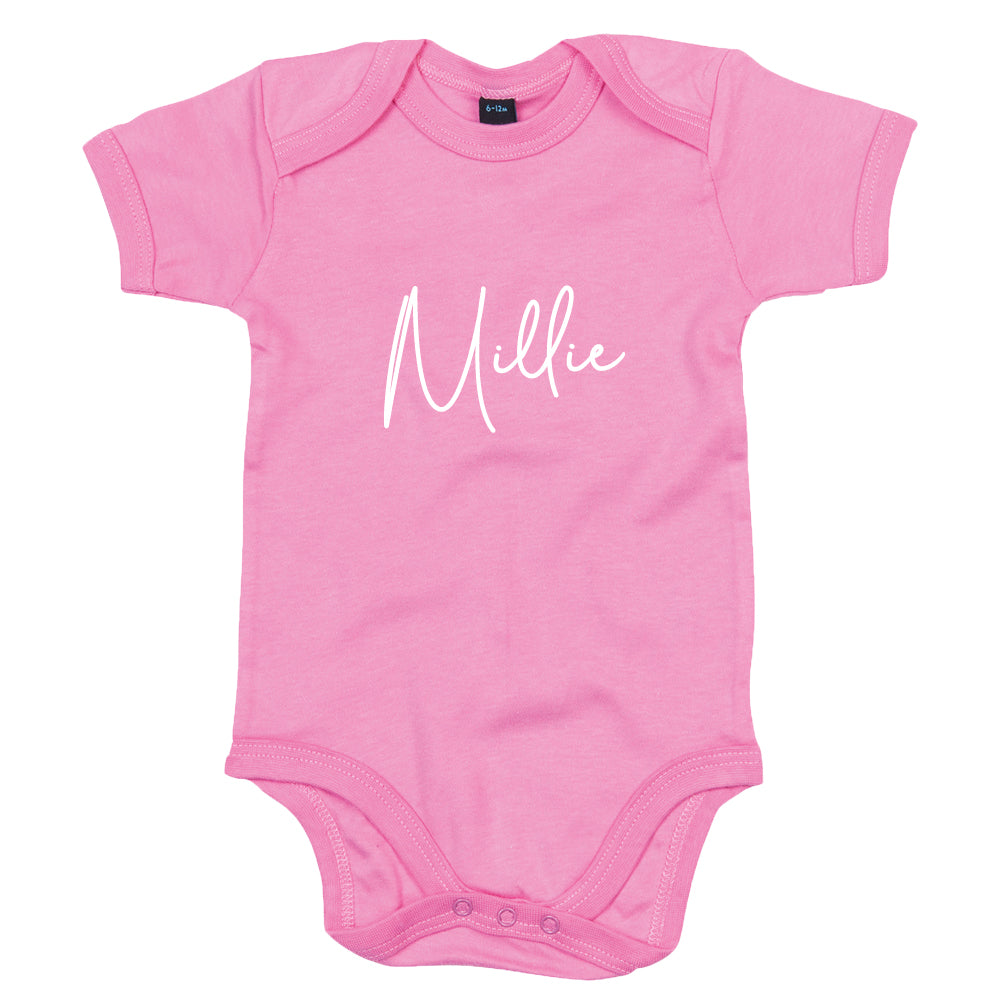 Classic Personalised Script Name Baby Vest (MRK X)