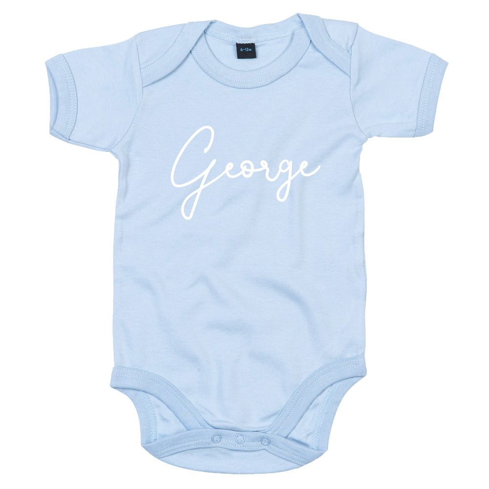 Classic Personalised Script Name Baby Vest (MRK X)