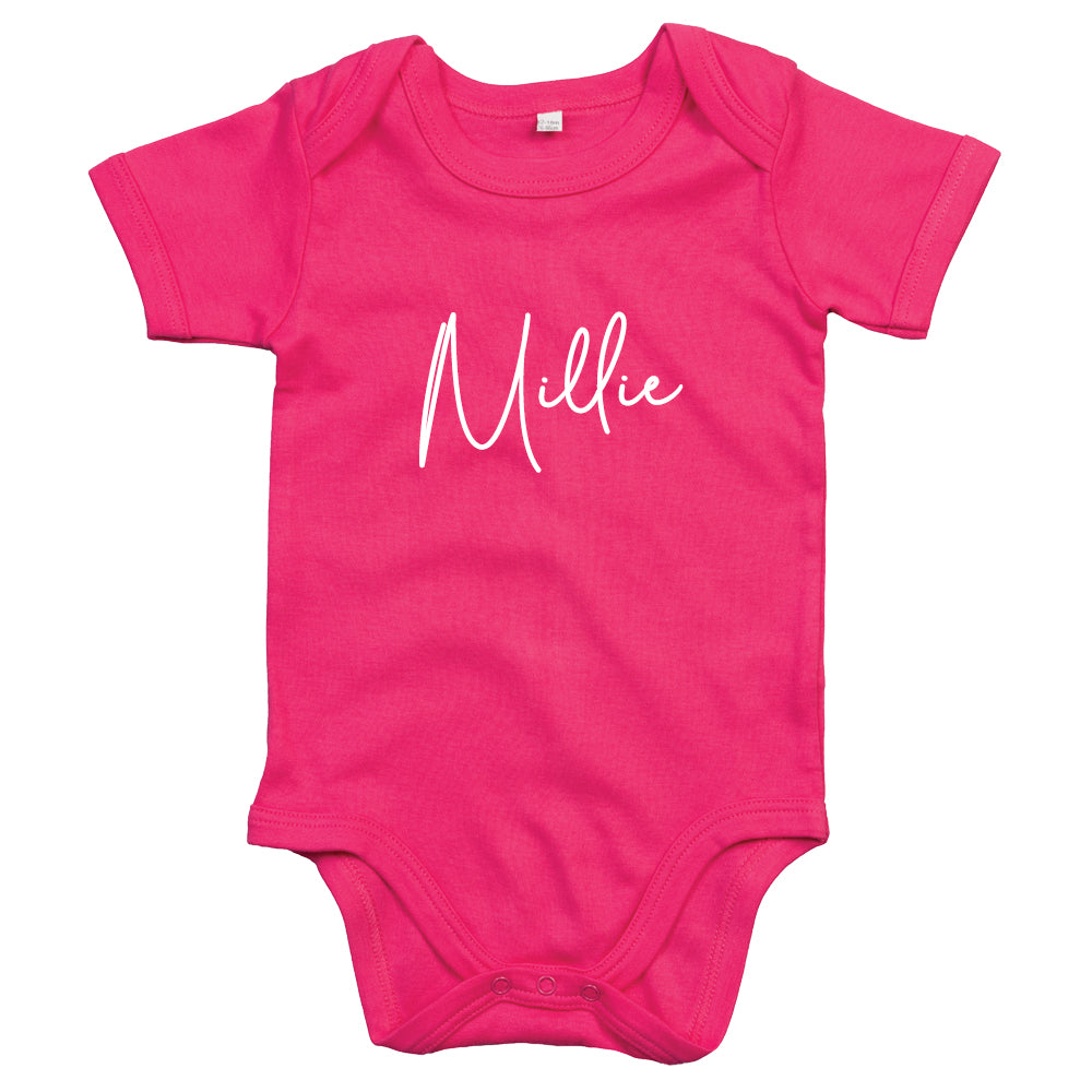 Classic Personalised Script Name Baby Vest (MRK X)