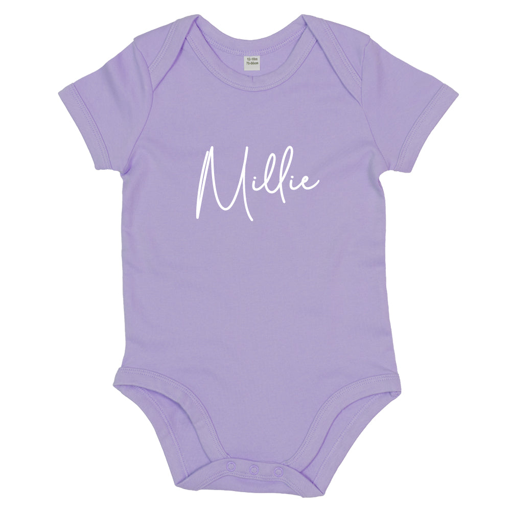 Classic Personalised Script Name Baby Vest (MRK X)