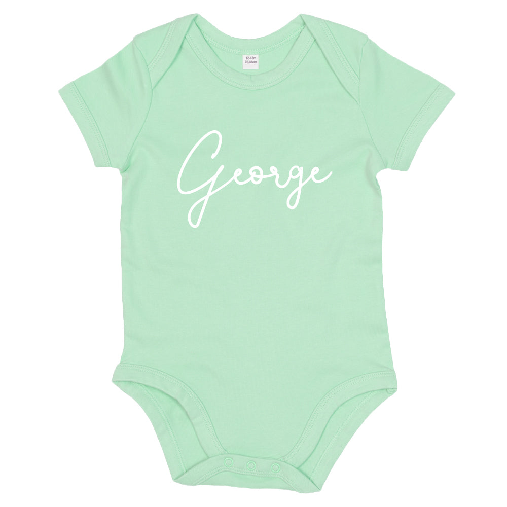 Classic Personalised Script Name Baby Vest (MRK X)