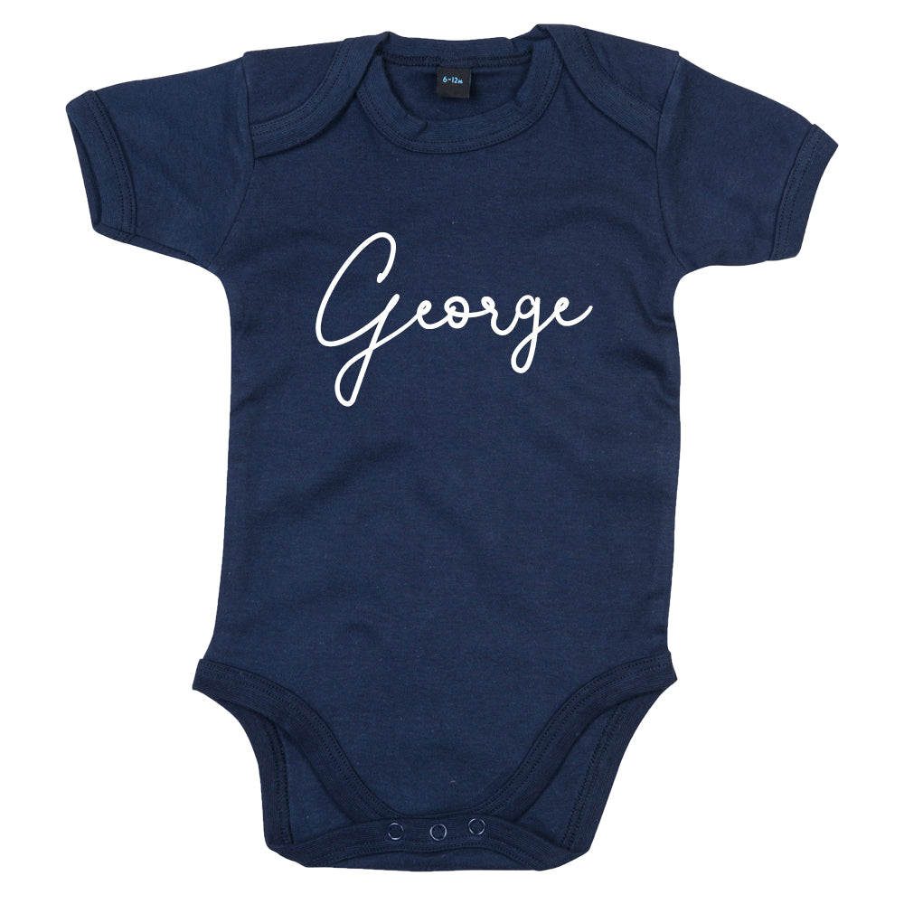 Classic Personalised Script Name Baby Vest (MRK X)