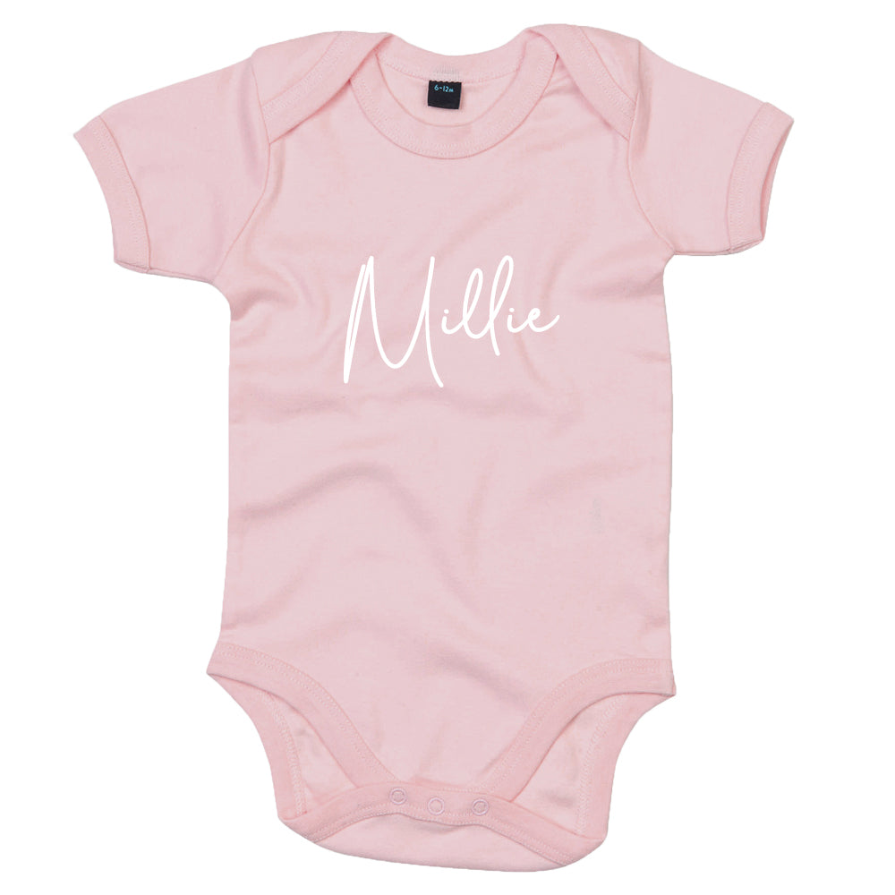 Classic Personalised Script Name Baby Vest (MRK X)