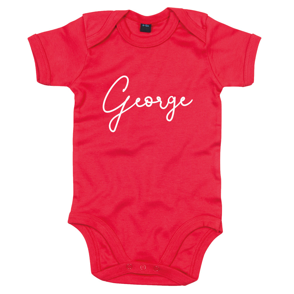 Classic Personalised Script Name Baby Vest (MRK X)