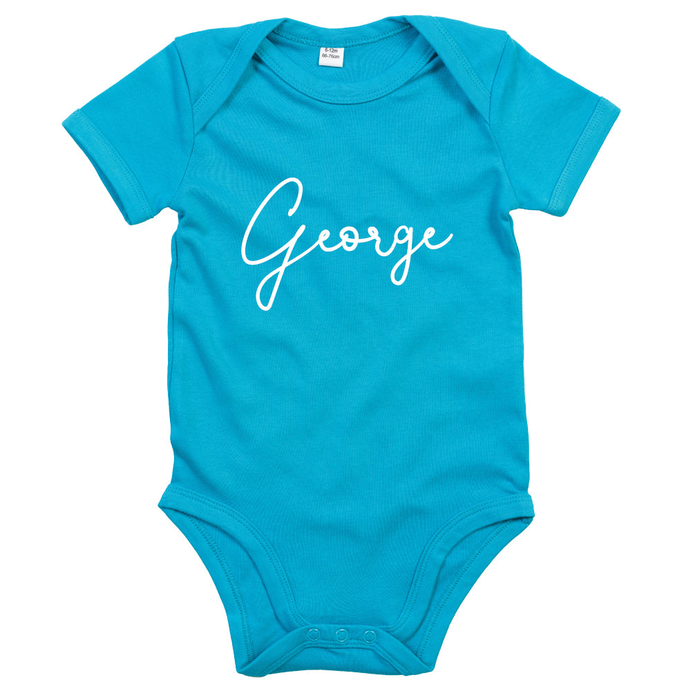 Classic Personalised Script Name Baby Vest (MRK X)