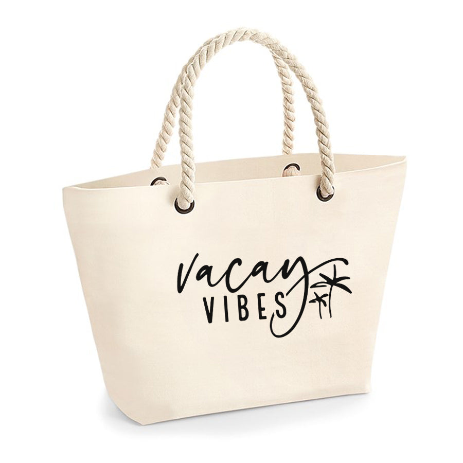 Vacay Vibes Nautical Beach Bag