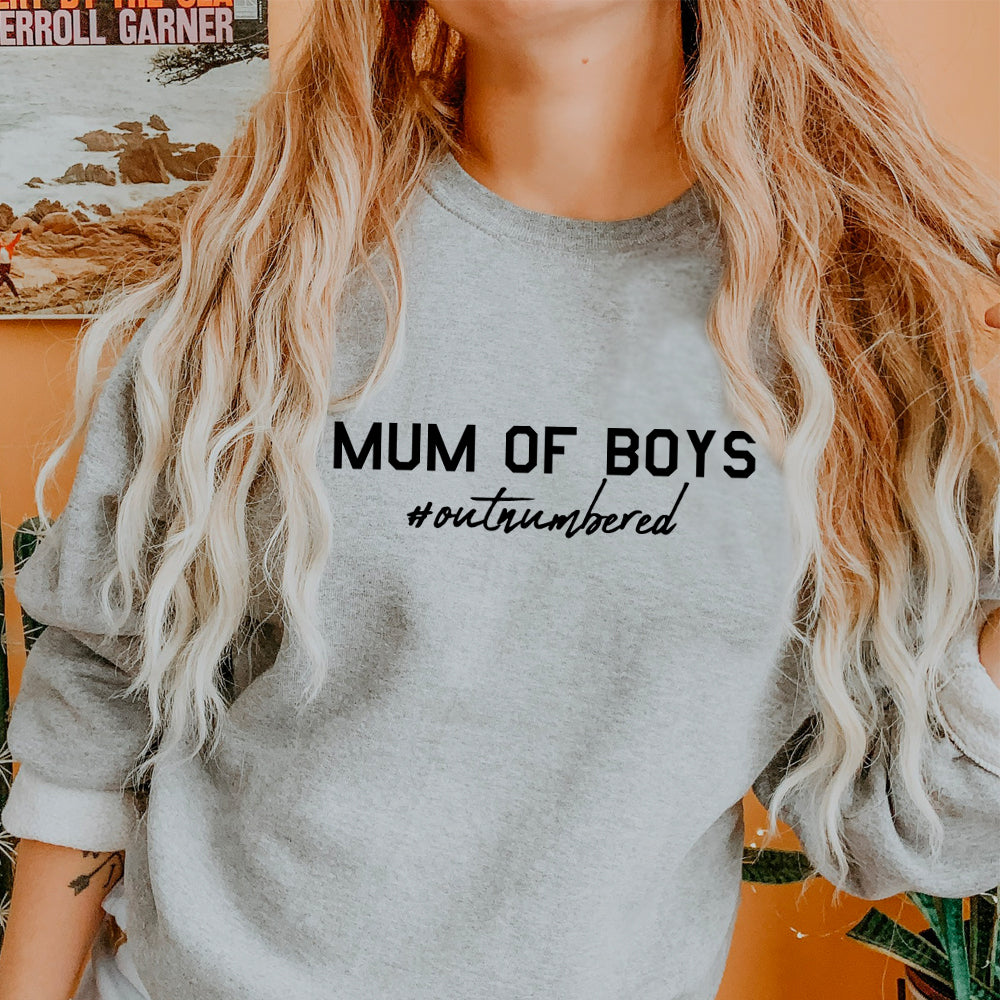 Mum of Boys Hashtag Outnumbered Sweatshirt