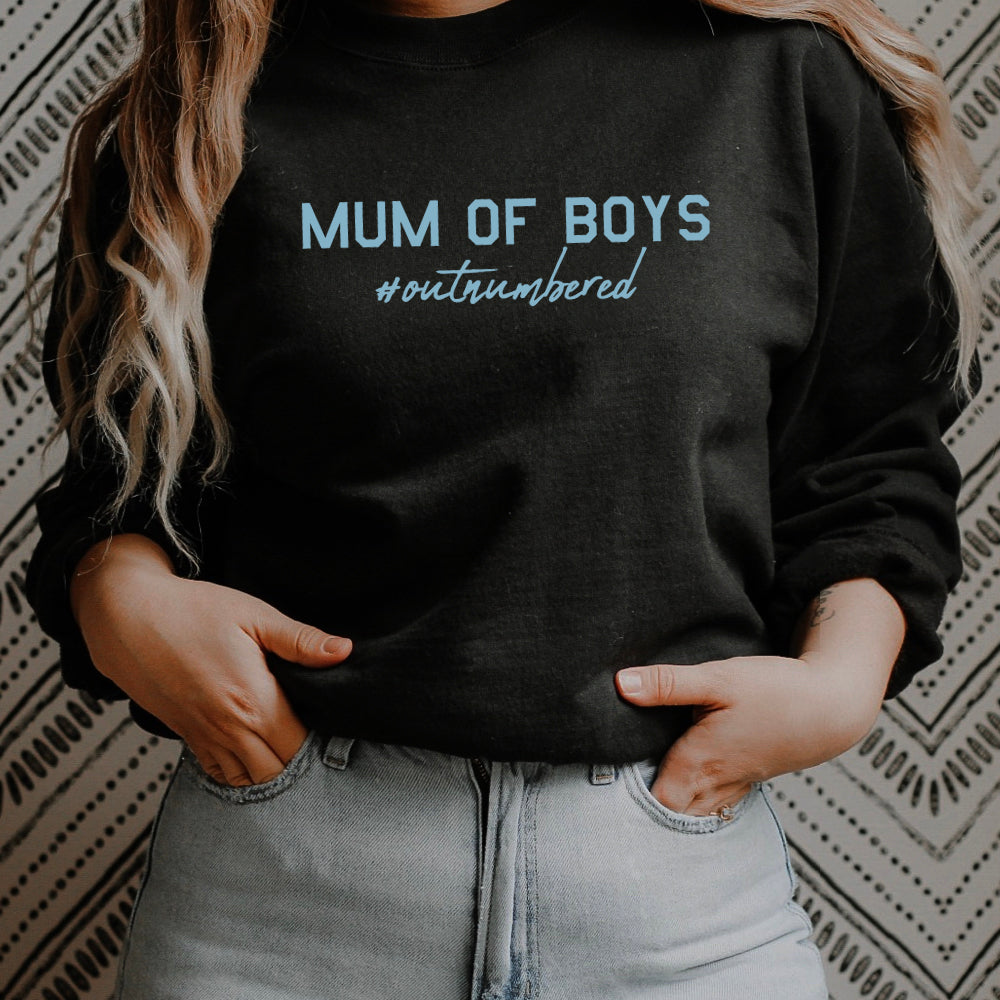Mum of Boys Hashtag Outnumbered Sweatshirt (MRK X)
