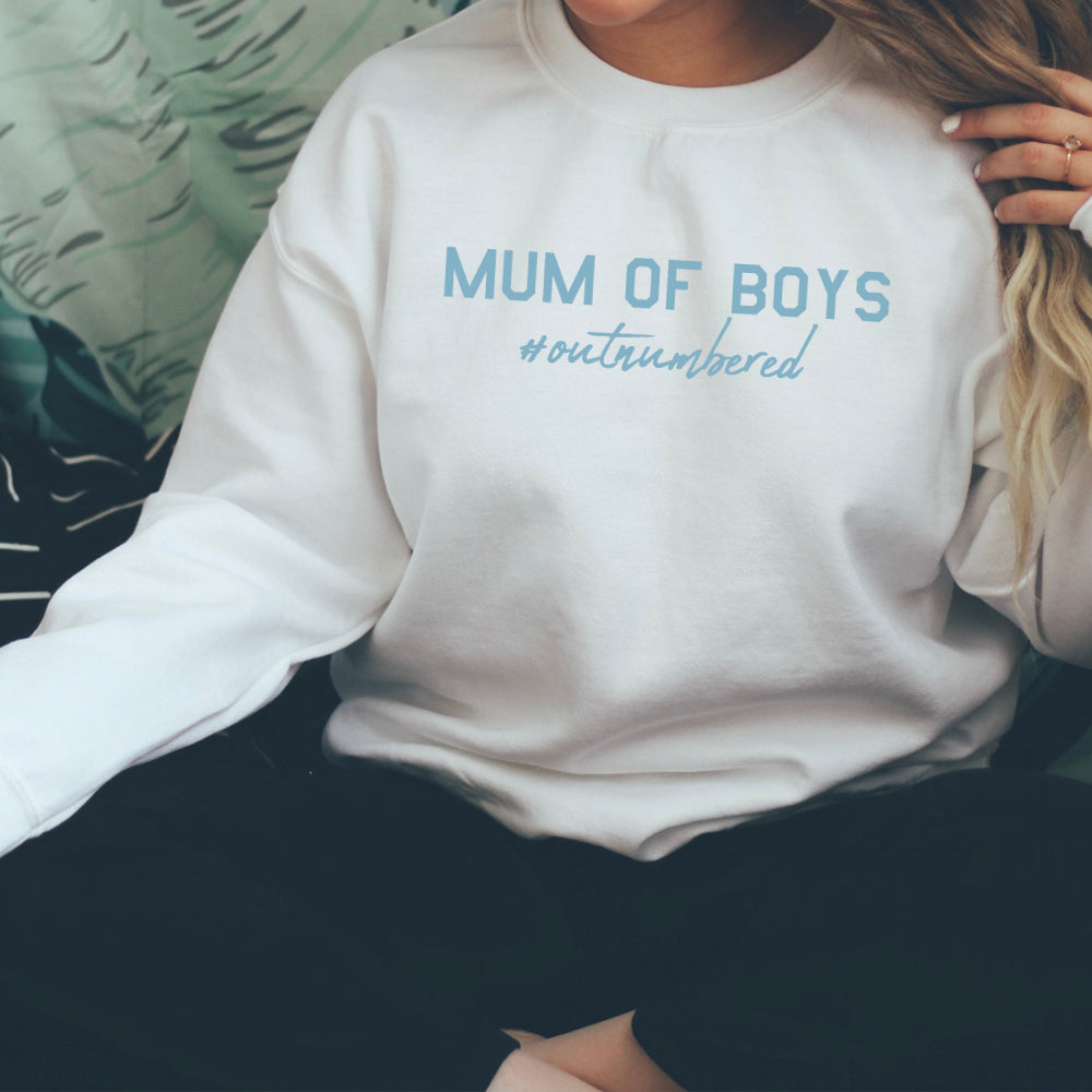 Mum of Boys Hashtag Outnumbered Sweatshirt (MRK X)