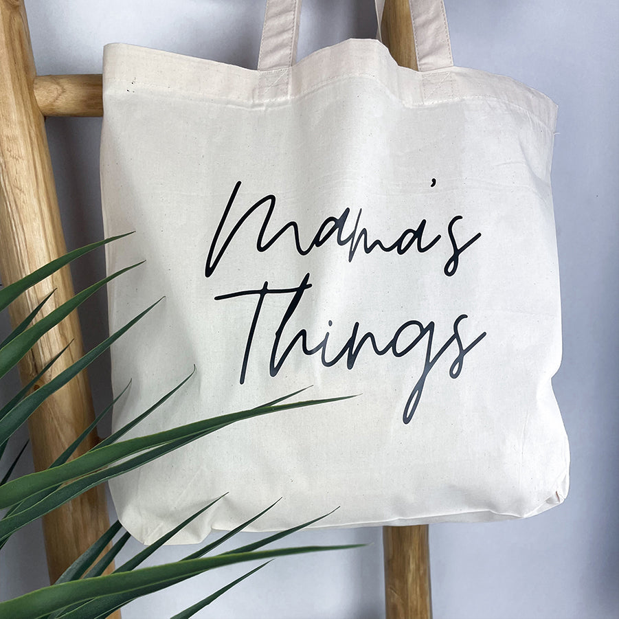 Mama's Things Script Tote Bag