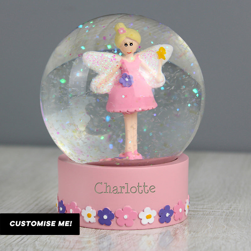 Personalised Fairy Any Name Glitter Snow Globe (MRK-iD)