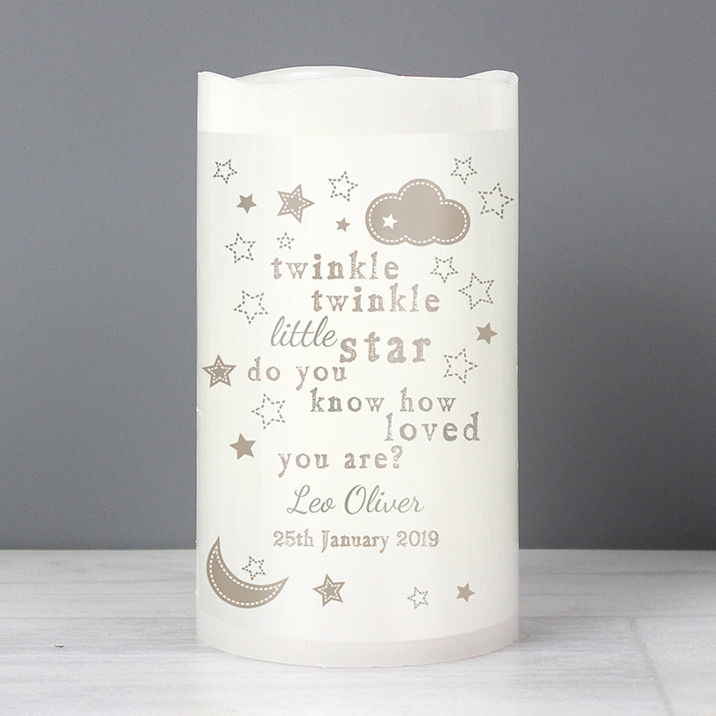 Personalised Twinkle Twinkle Nightlight LED Candle (MRK-iD)