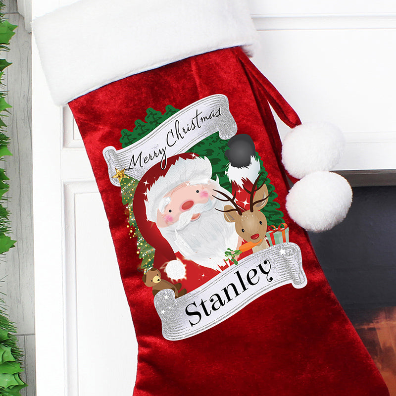 Personalised Christmas Santa Red Stocking (MRK-iD)