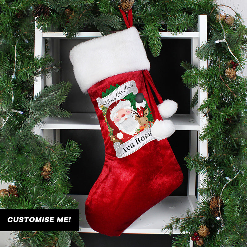 Personalised Christmas Santa Red Stocking (MRK-iD)