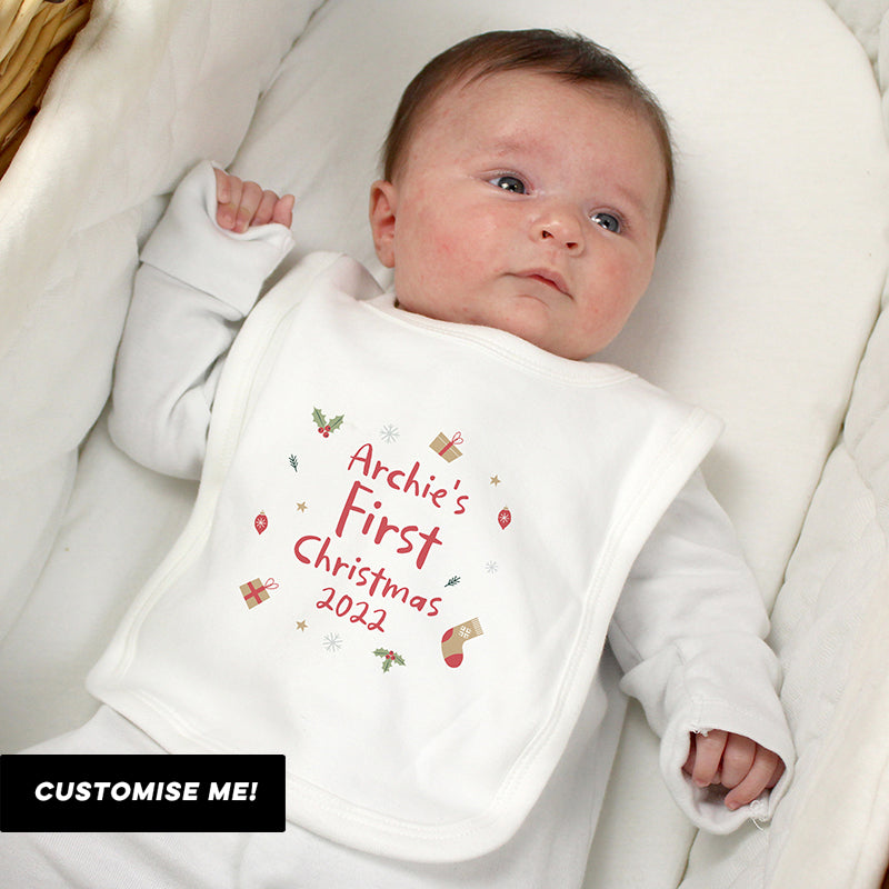 Personalised First Christmas Bib (MRK-iD)