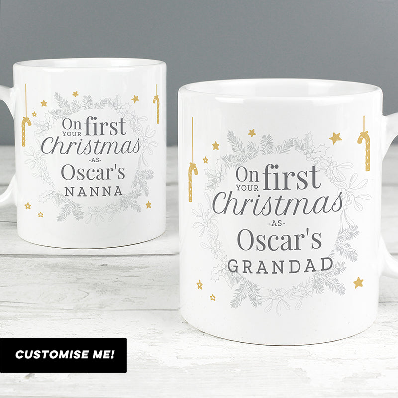 Personalised 'On Your First Christmas As' Mug Set (MRK-iD)