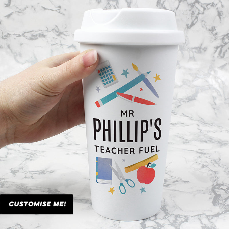 Personalised Teachers Double Walled Travel Mug (MRK-iD)