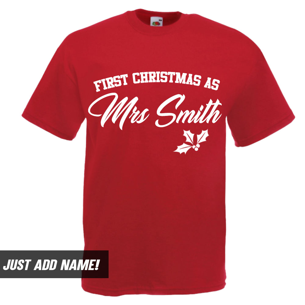 Personalised Mr & Mrs First Christmas T-Shirts (MRK X)