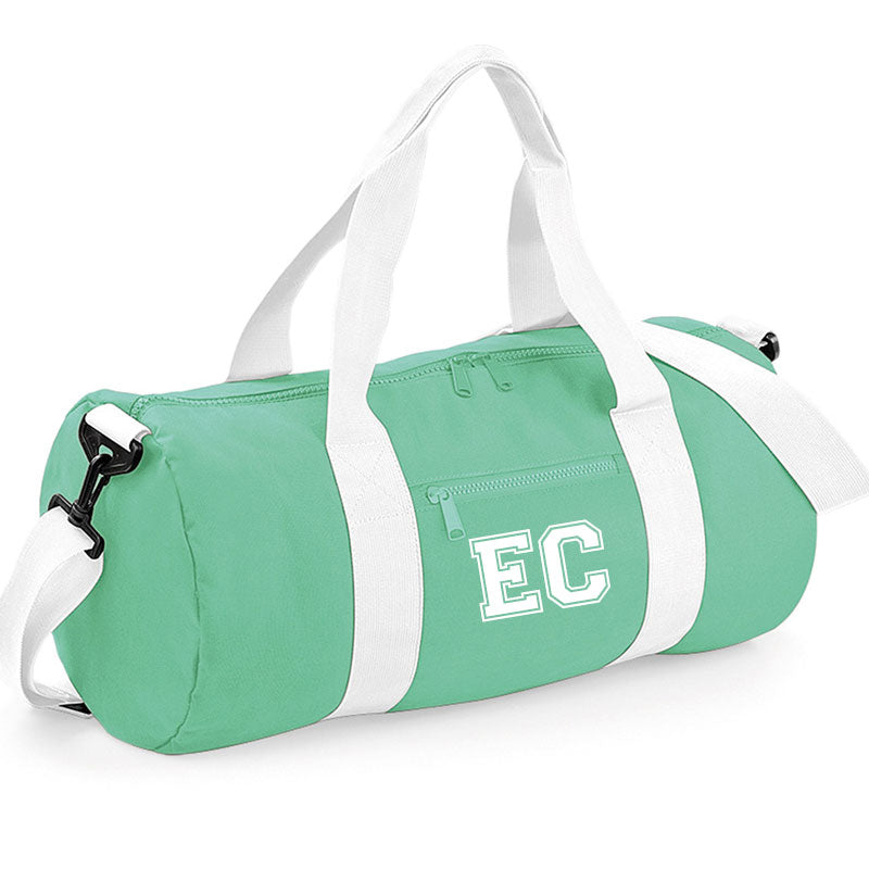 Personalised Initial Varsity Barrel Bag