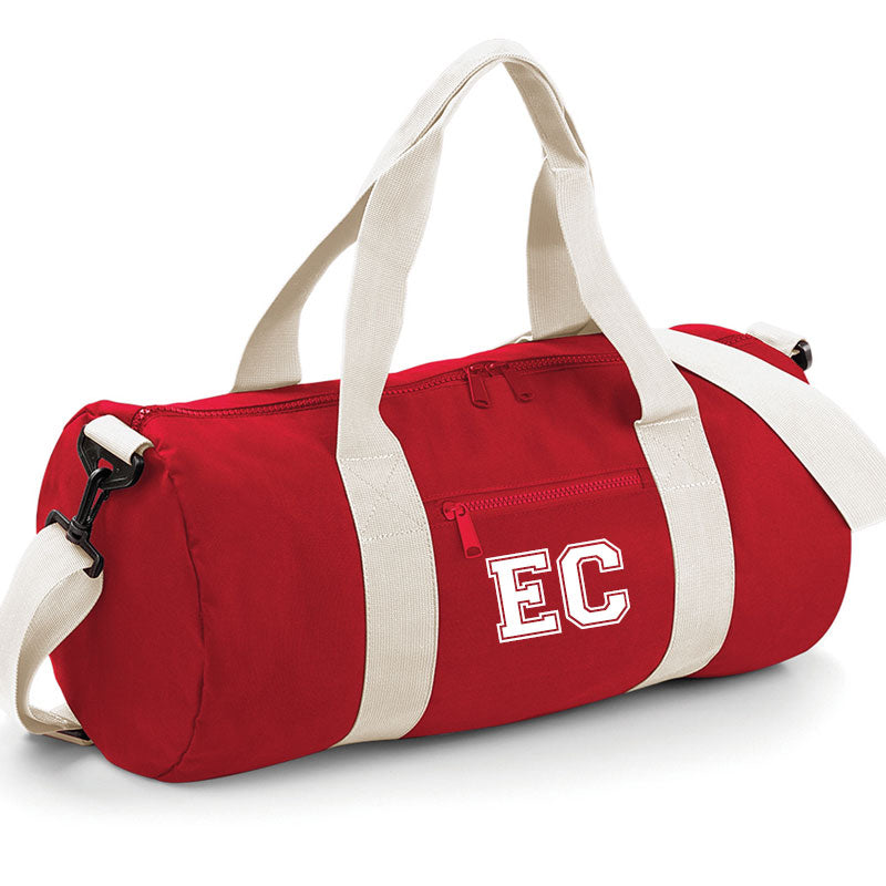 Personalised Initial Varsity Barrel Bag