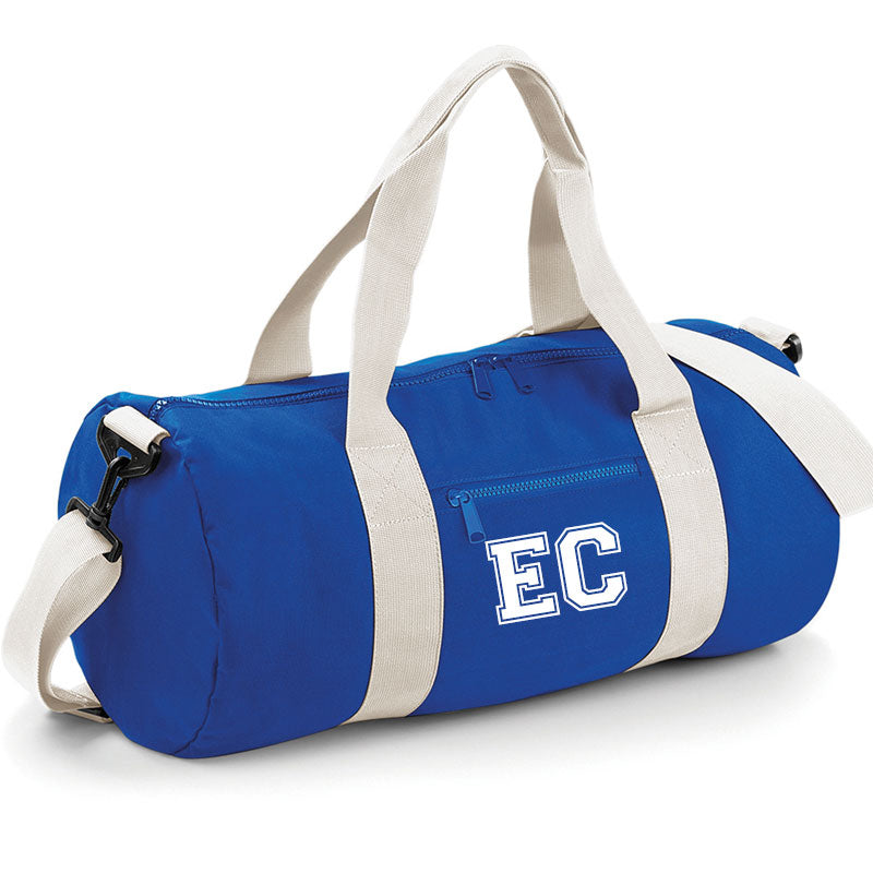 Personalised Initial Varsity Barrel Bag