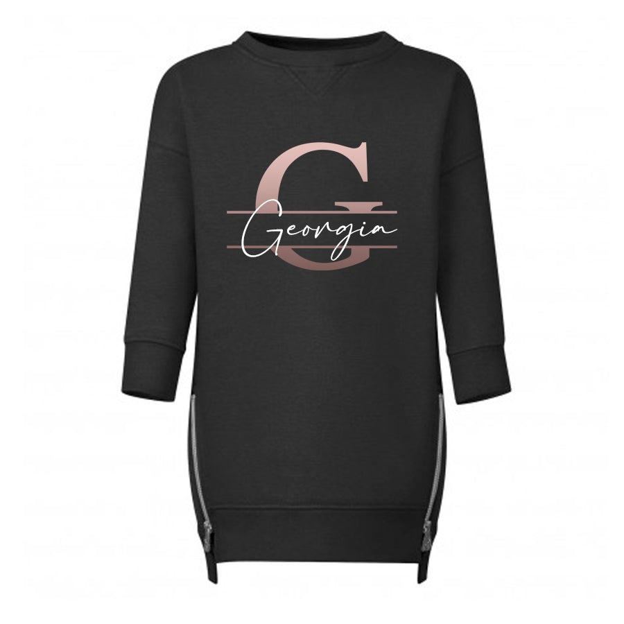 Personalised Monogram Letter Long Sweater Dress