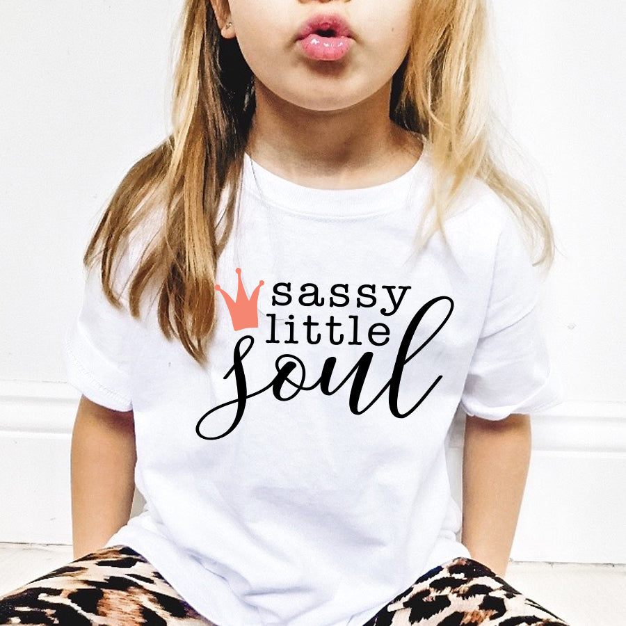 Sassy Little Soul Crown Kids T-Shirt