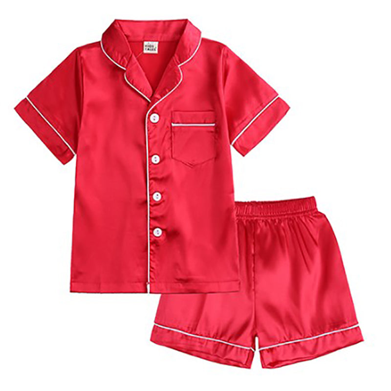 Florence Initial Satin Style Pyjamas - Crimson 99