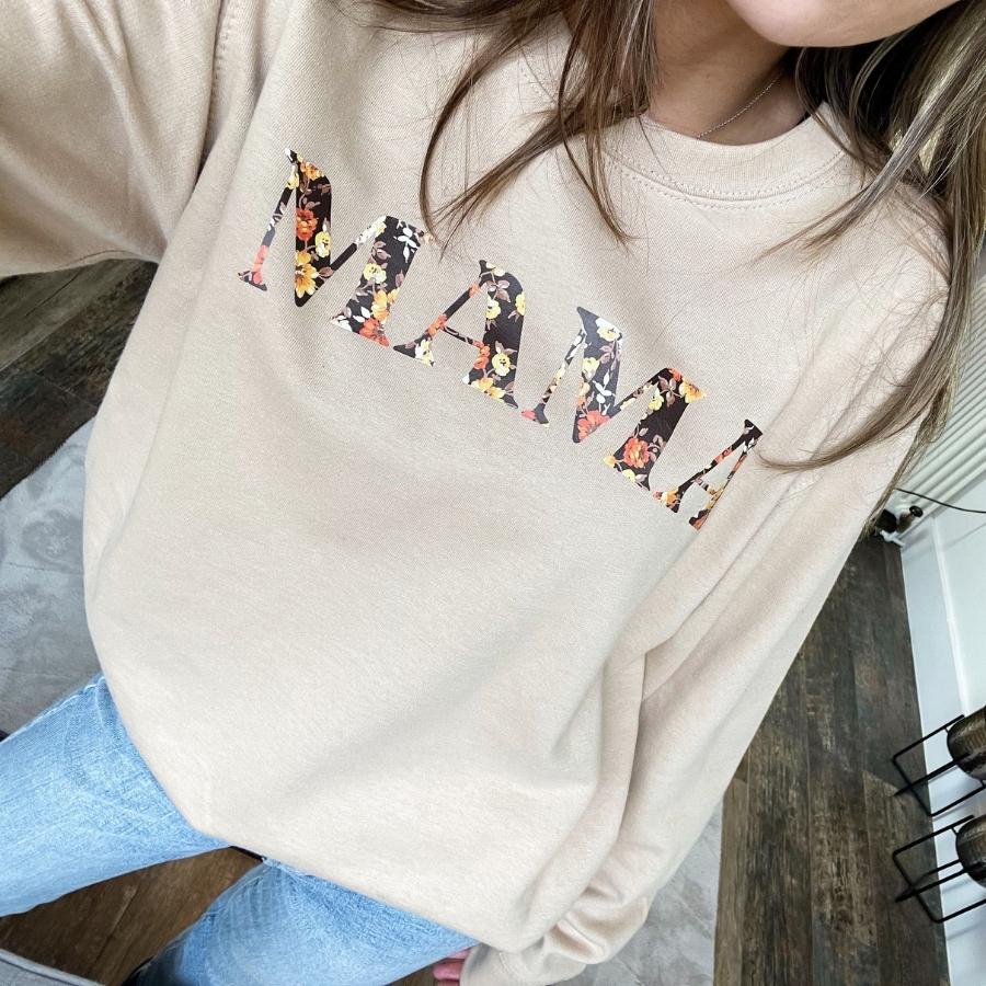 Mama Autumn Floral Print Sweatshirt