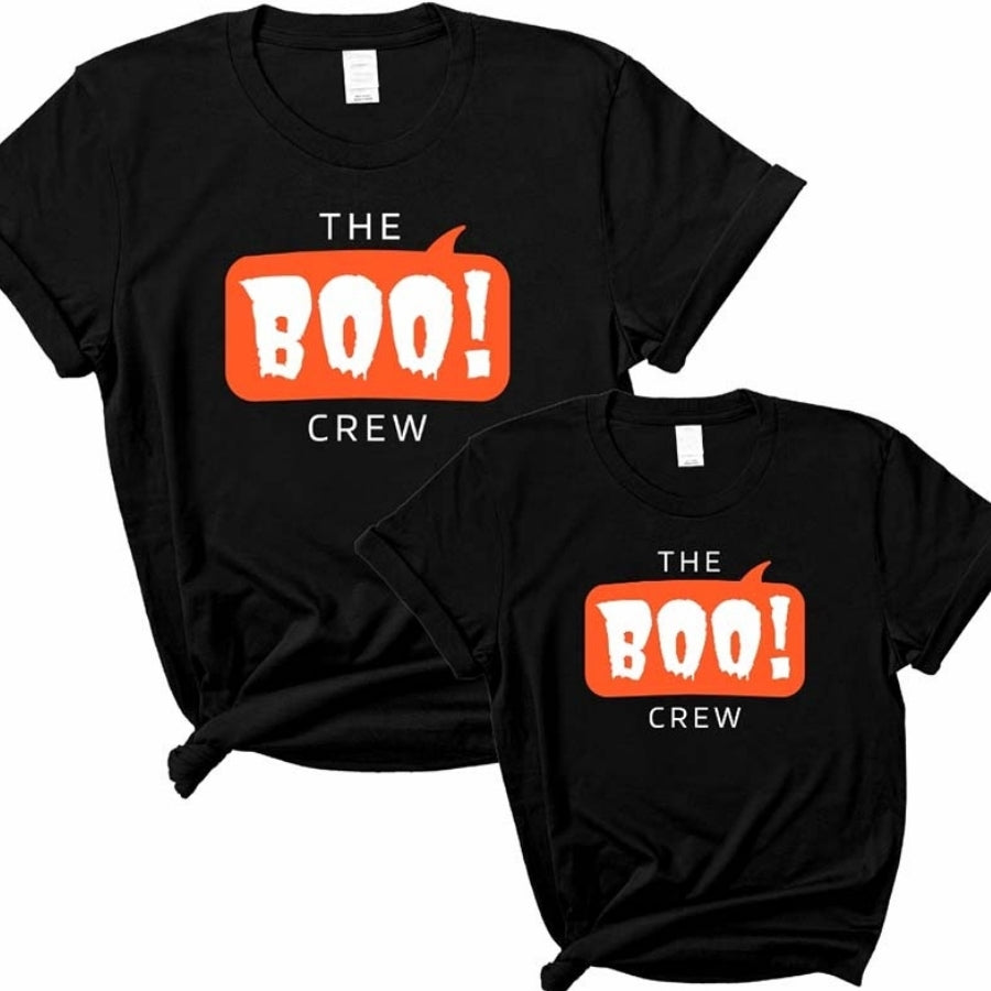 The Boo Crew Mum & Kid Matching Halloween T-Shirts- Black