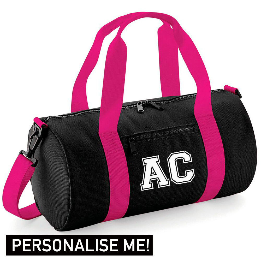 Personalised Initial Varsity Barrel Bag