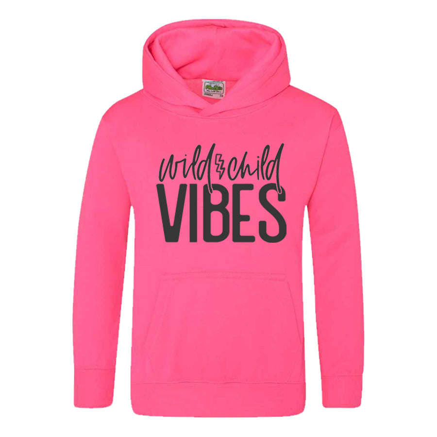 Wild Child Vibes Girls Neon Hoodie