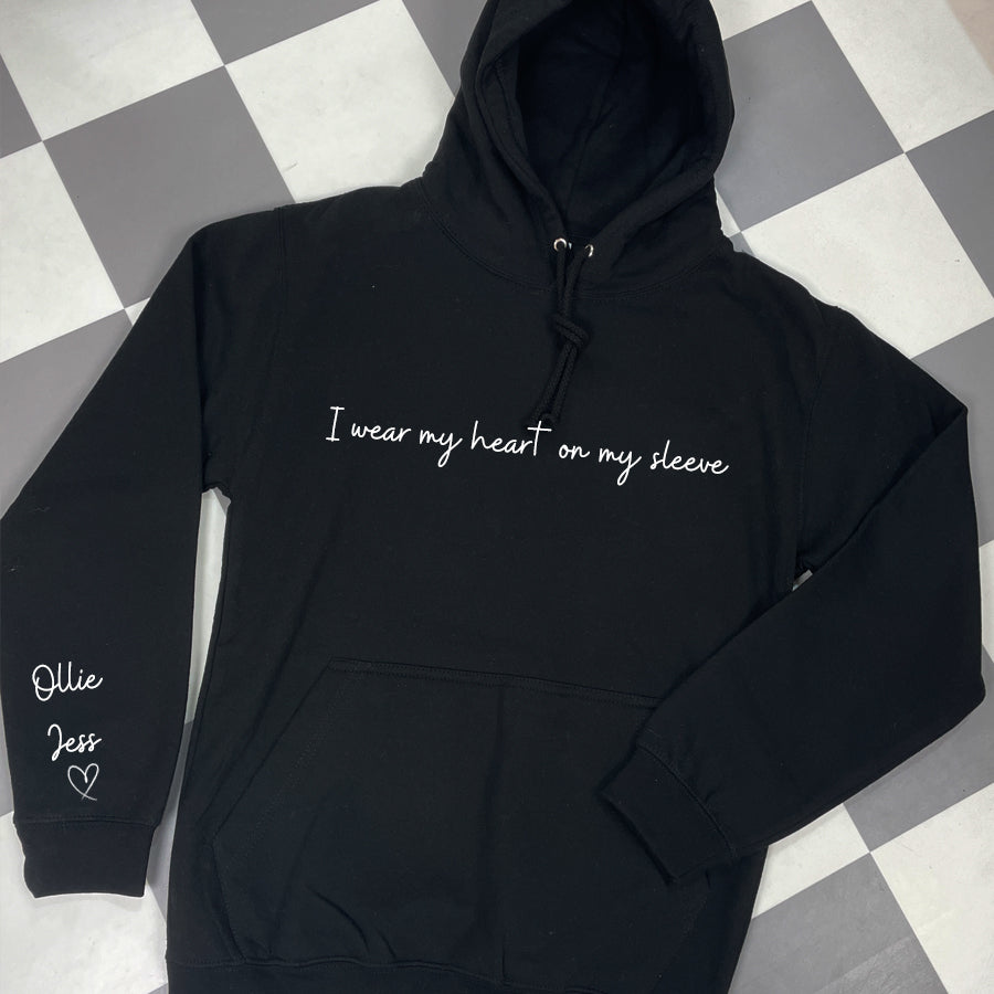 Heart On My Sleeve Personalised Shoreline Hoodie