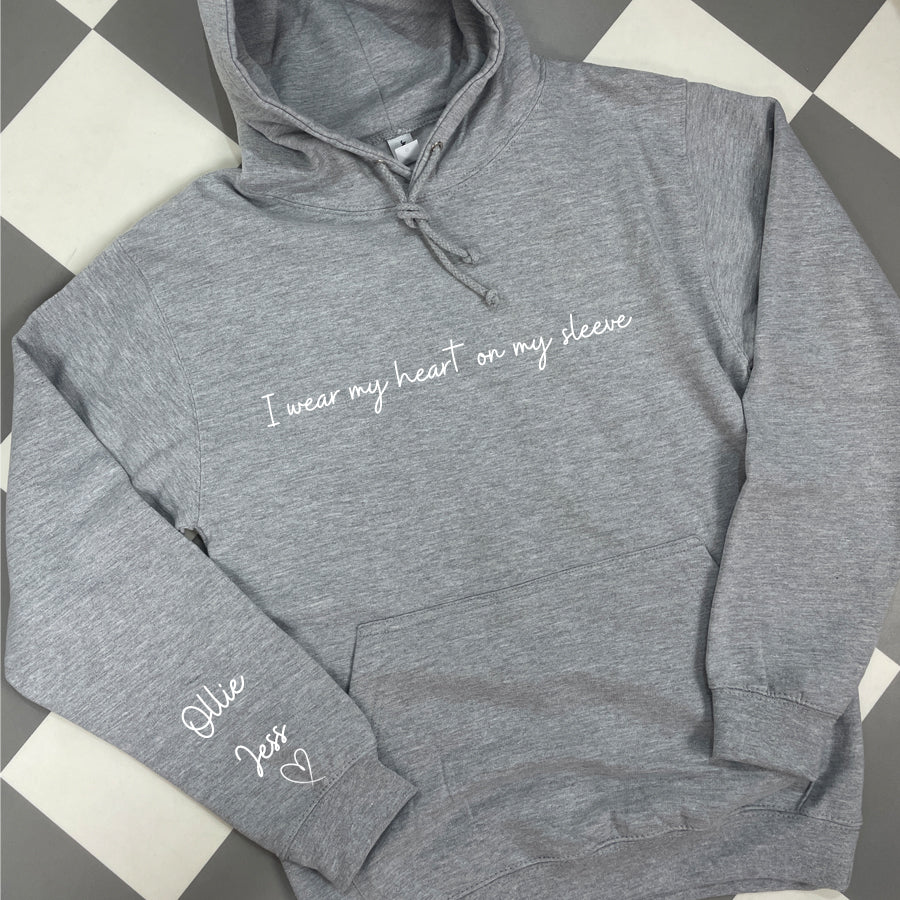 Heart On My Sleeve Personalised Shoreline Hoodie