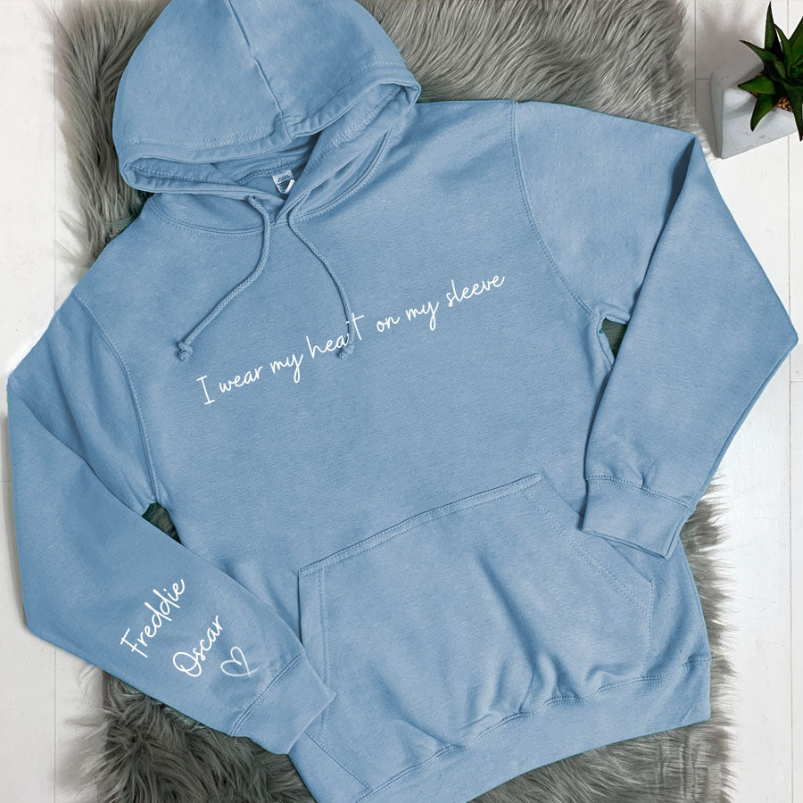 Heart On My Sleeve Personalised Shoreline Hoodie