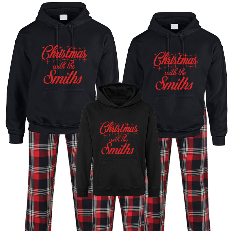 Christmas With Family Personalised Hoodie Yuletide Pyjama Set