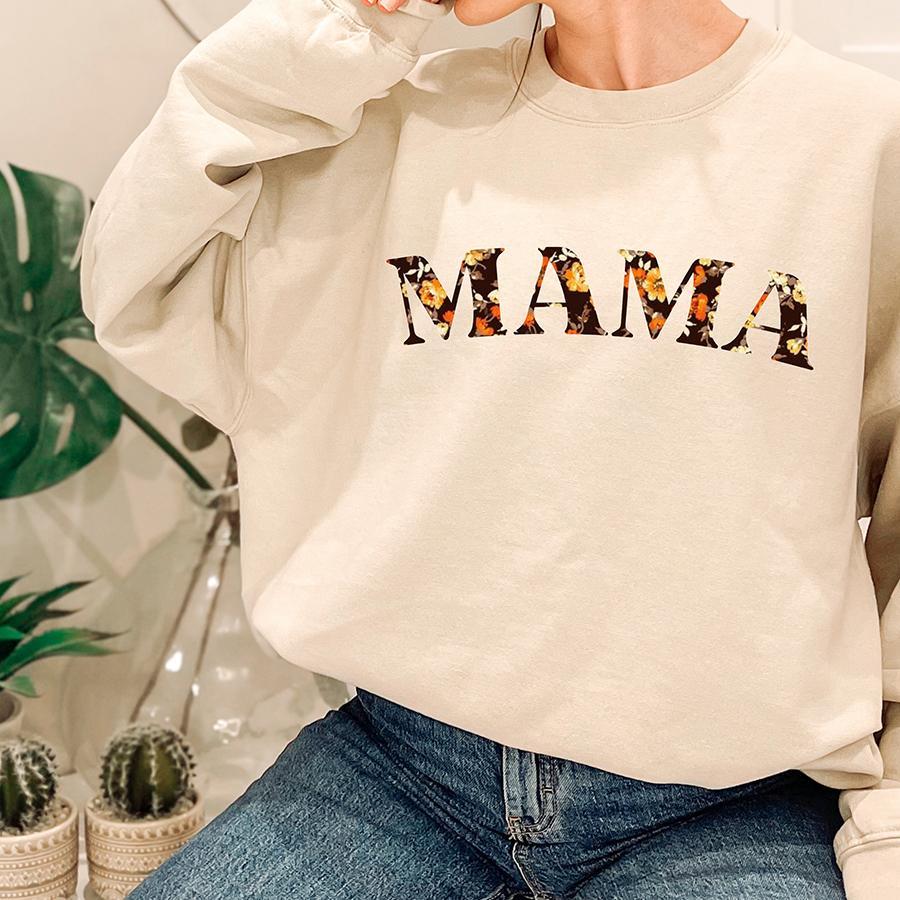 Mama Autumn Floral Print Sweatshirt