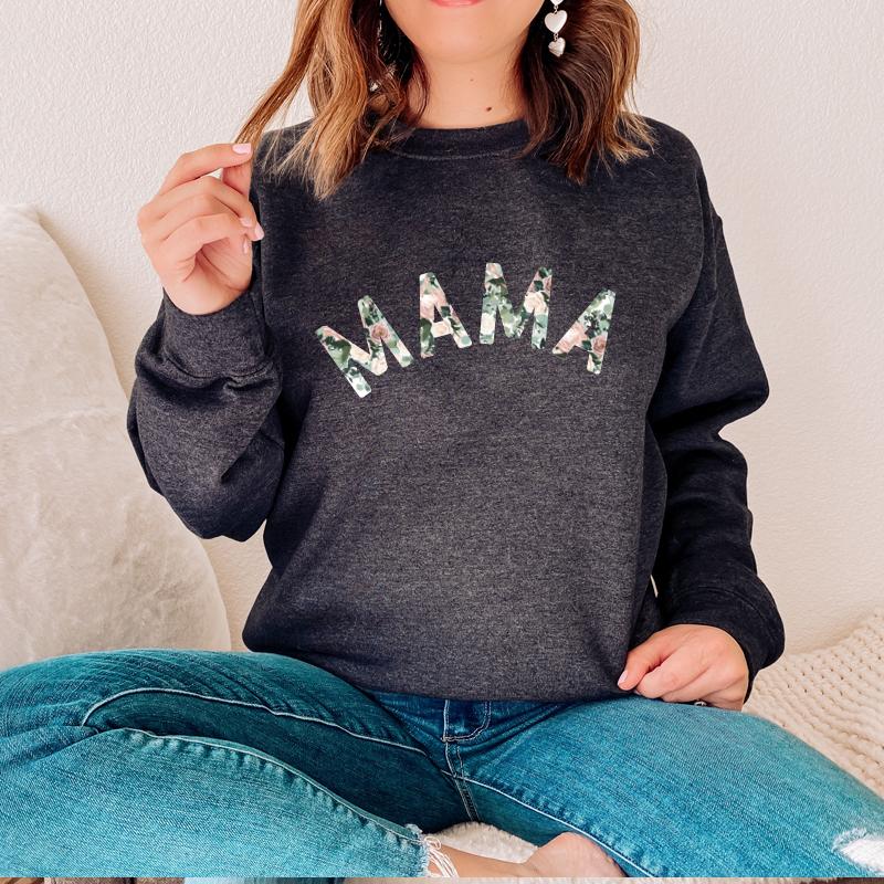 Mama Floral Print Sweatshirt