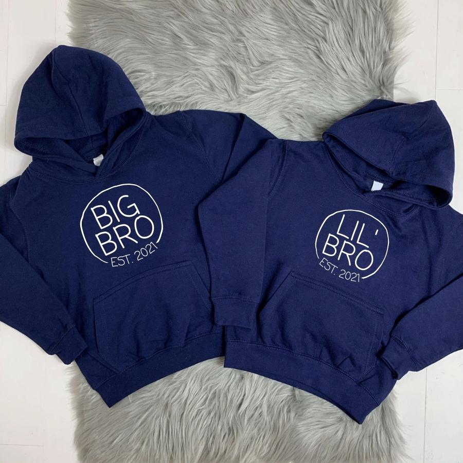 Personalised Big Bro/Little Bro Established Hoodies