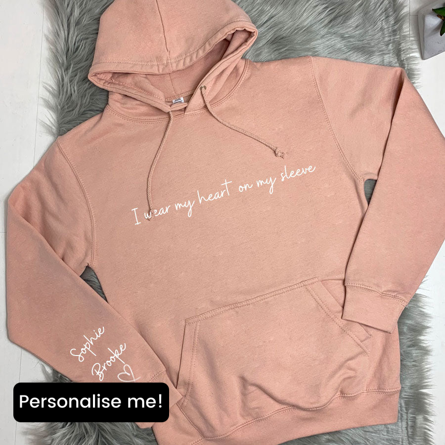 Heart On My Sleeve Personalised Shoreline Hoodie