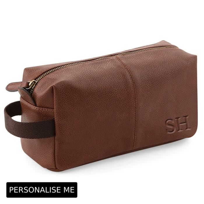 Carnaby Embossed Initial Tonal Weekend Washbag